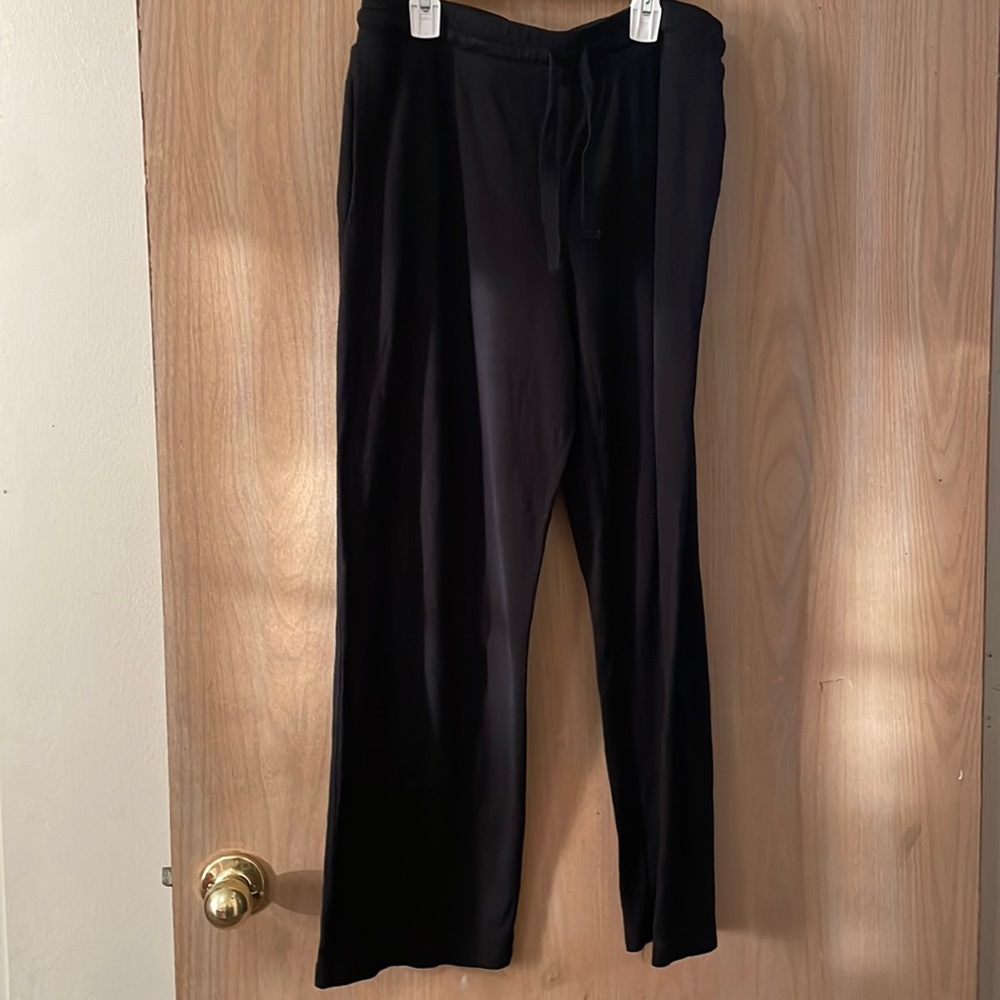 Jaclyn Intimates black loose pants.